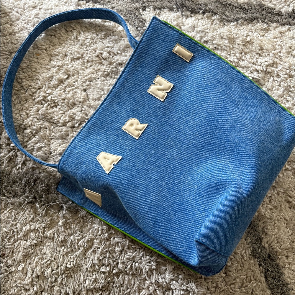 Marni Blue Denim Jacket with Black Accents